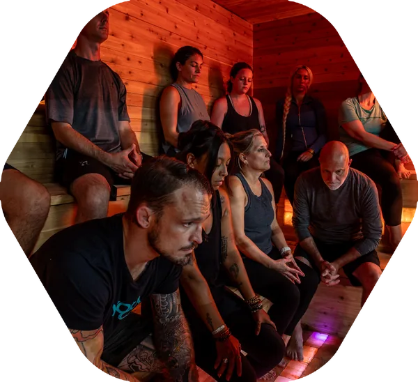 A group session in the sauna